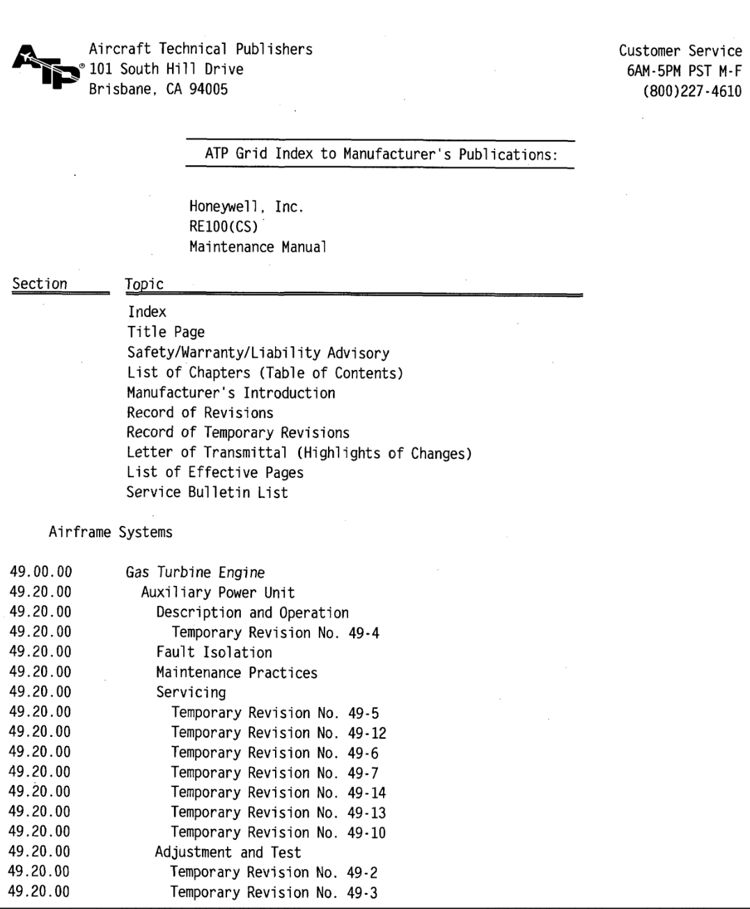 RE100(CS) Maintenance Manual