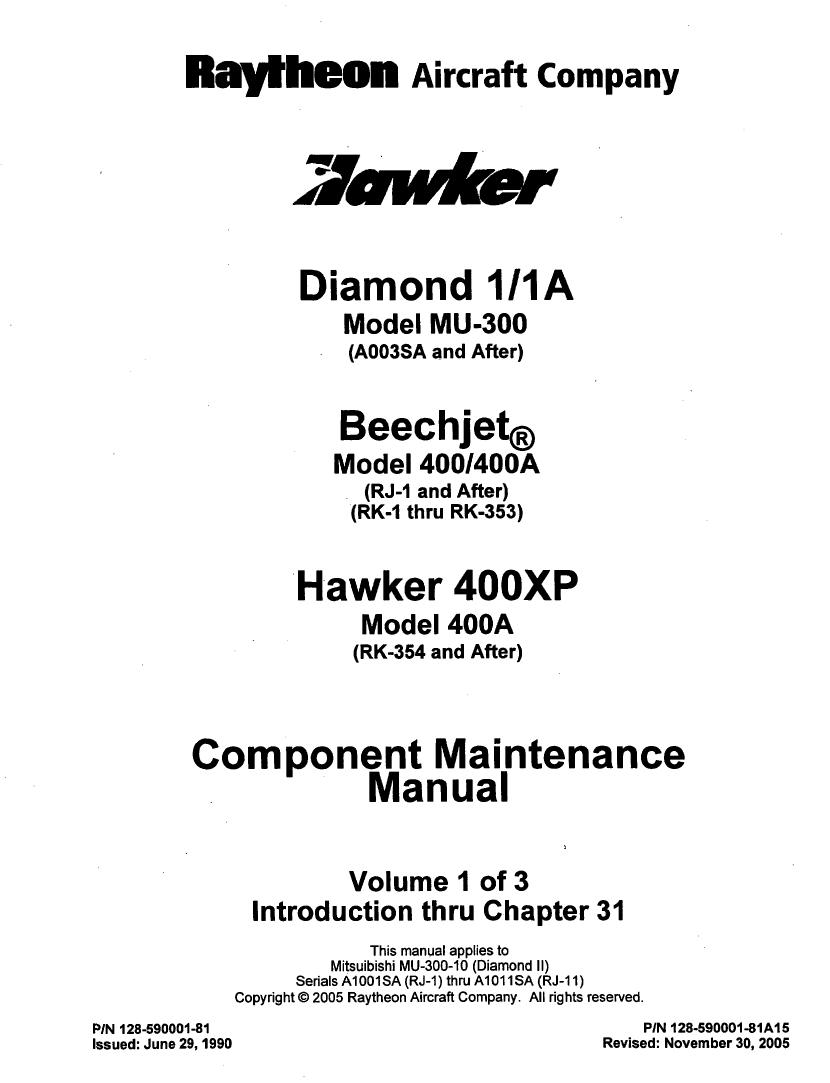 Hawker Beechjet 400XP CMM