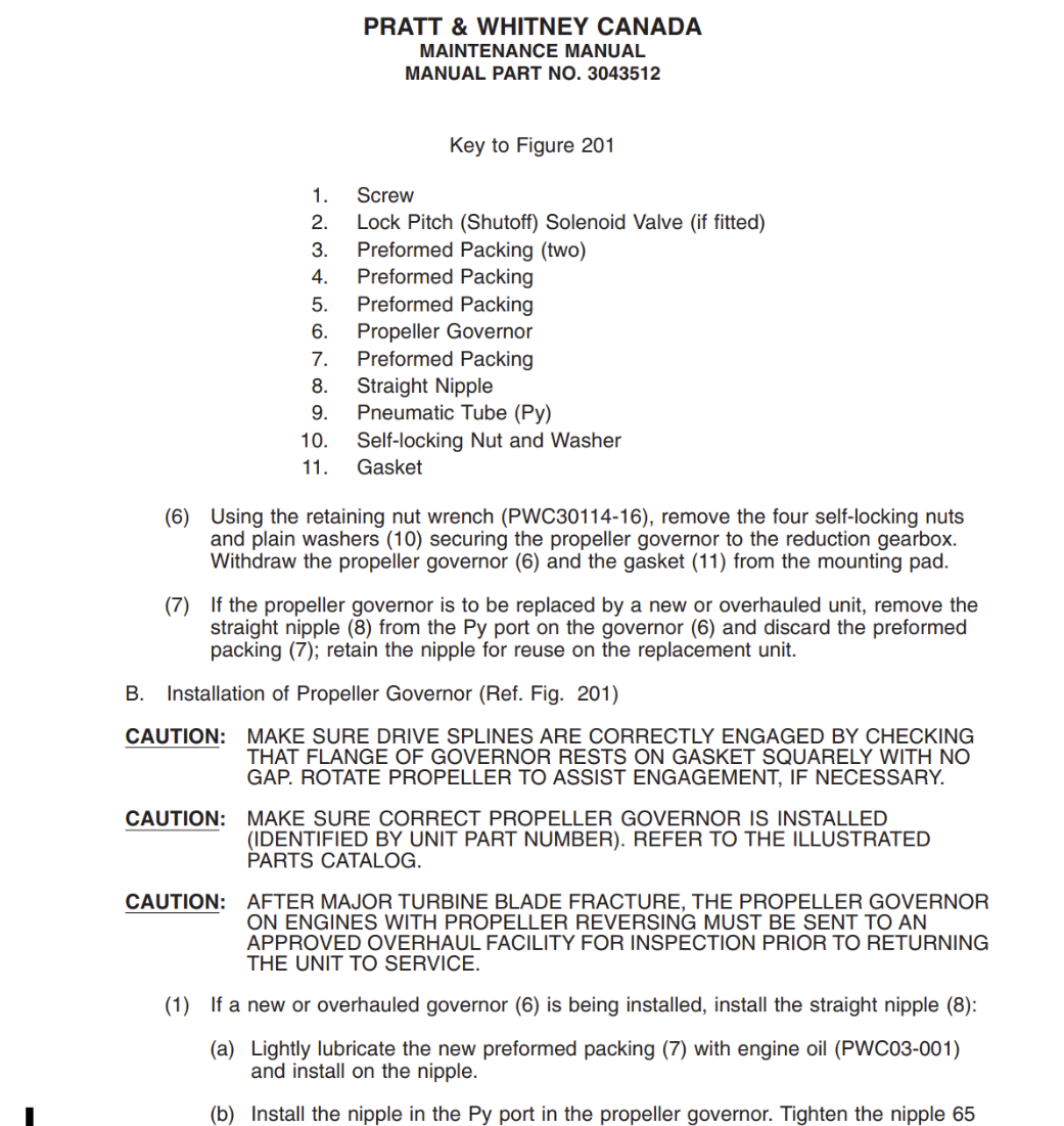 PROPELLER GOVERNOR - MAINTENANCE PRACTICES