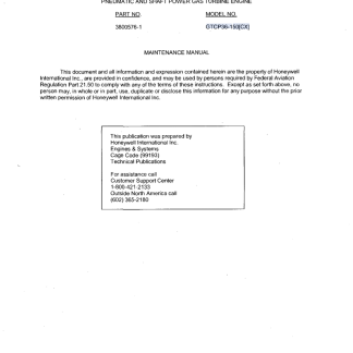 GTCP36-150 APU Maintenance Manual (MM) Download