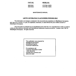 GTCP36-150 (F) Maintenance Manual (MM) Download