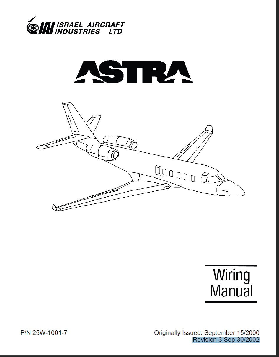 Gulfstream G100 Astra IAI Astra SPX Wiring Diagram Manual Download