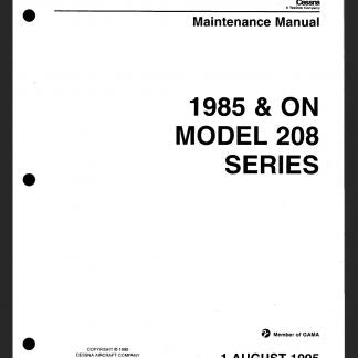 Cessna 208 Caravan Aircraft Maintenance Manual (AMM) Download