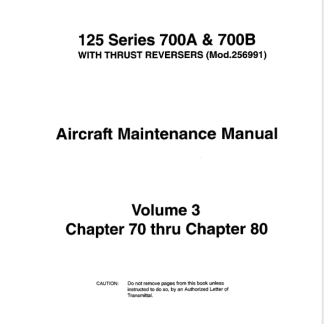Hawker 700 (MM) Illustrated Maintenance Manual Download