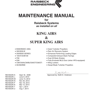 Raisbeck Beechcraft King Air Maintenance Manual Download