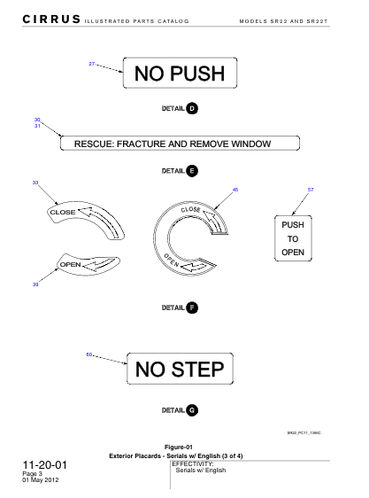 Cirrus SR22 Illustrated Parts Catalog (IPC) Download