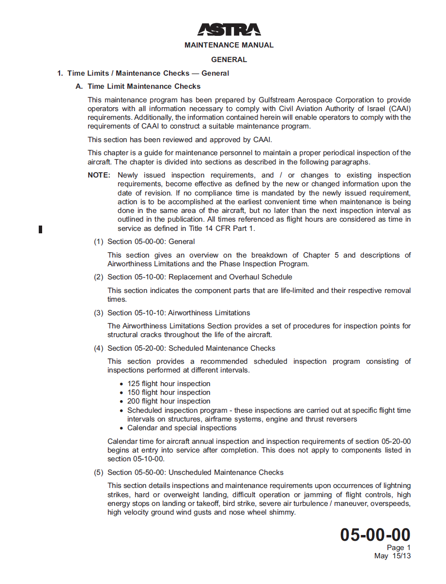 Astra G100 Aircraft Maintenance Manual AMM Download