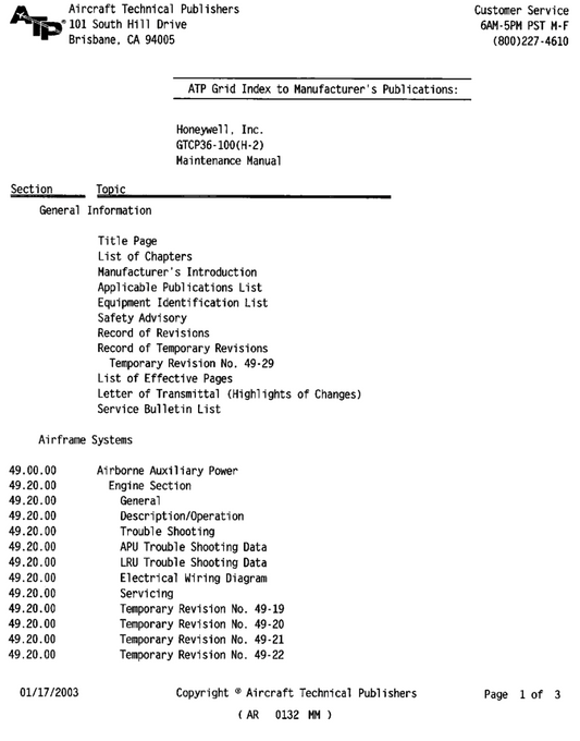 GTCP36-100(A) Maintenance Manual (MM) Download