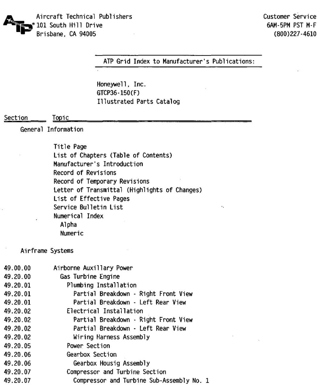 GTCP36-150(F) IILUSTRATED PARTS CATALOG