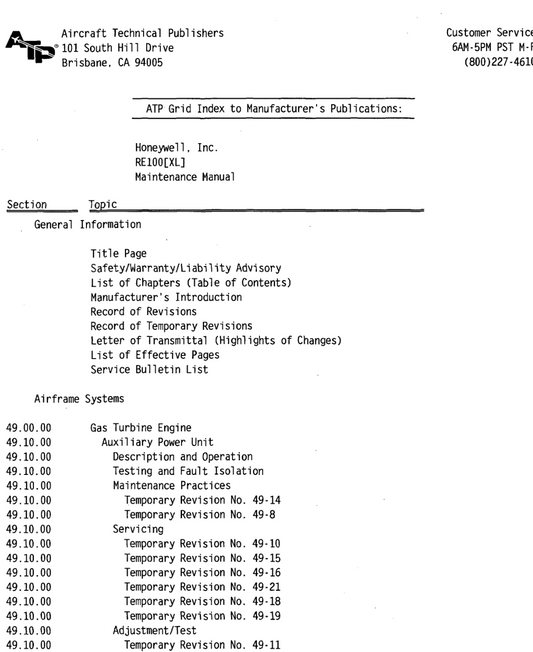 RE100CXLI Maintenance Manual