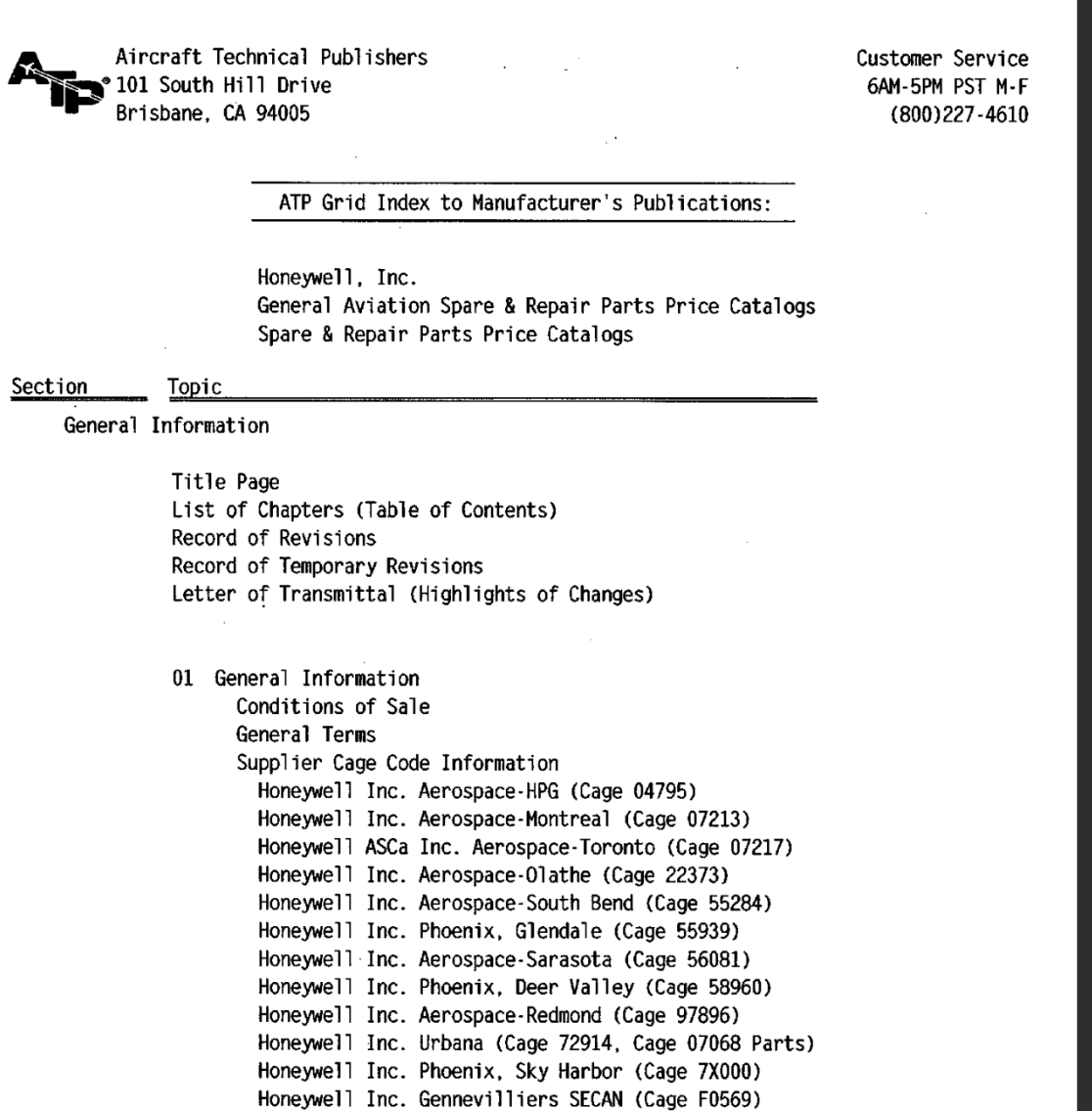 General Aviation Spare Repair Parts Price Catalogs Spare Repair Parts Price Catalogs