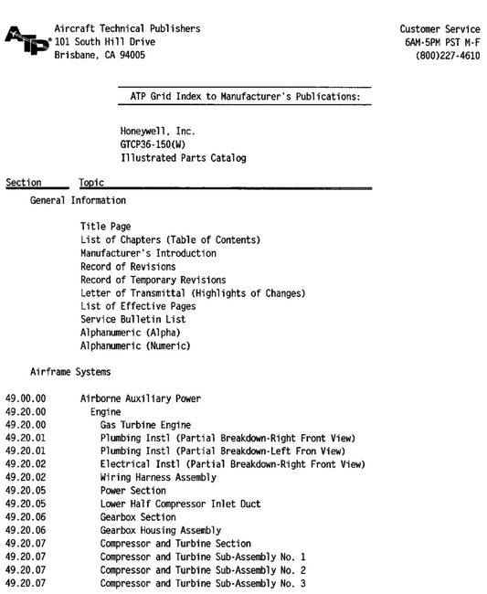 GTCP36-150(W) Illustrated Parts Catalog