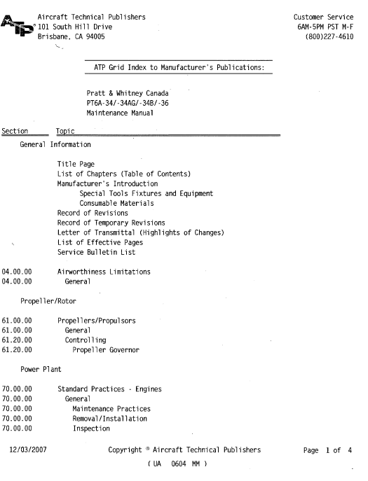 PT6A-34/-34AG/-34B/-36 Maintenance Manual