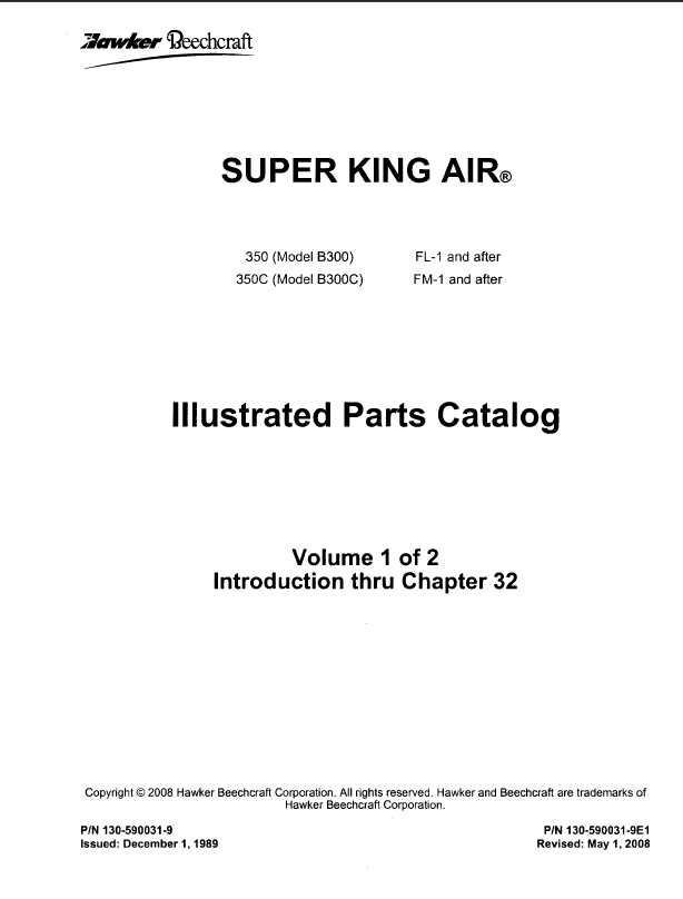 Super King Air 350 & 350C Illustrated Parts Catalog (IPC) Download
