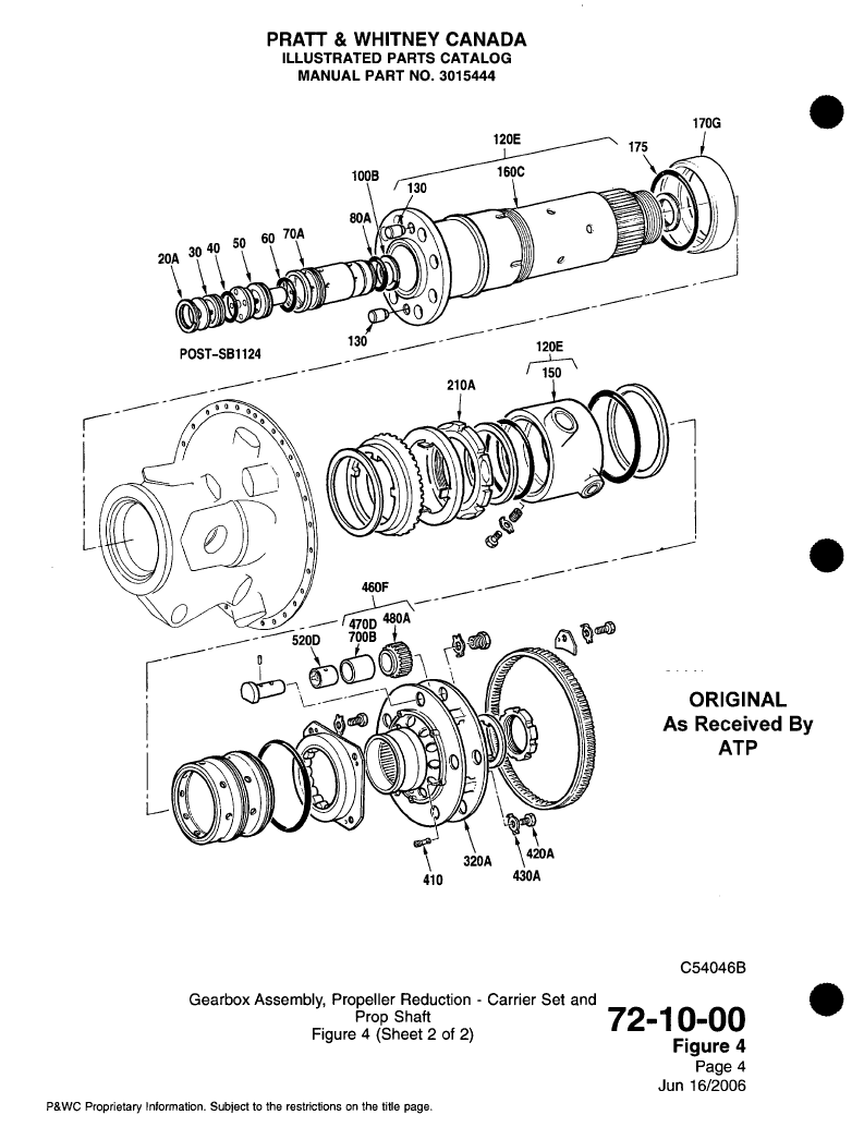 PT6A-61 -6A/-6Bl PT6A-20/-20A/-20B Turboprop Gas Turbine Illustrated Parts Catalog