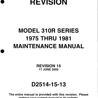 Cessna 310 Aircraft Maintenance Manual (AMM) Download