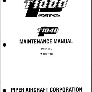 PIPER PA-31 T1040 CHEYENNE Maintenance Manual Download